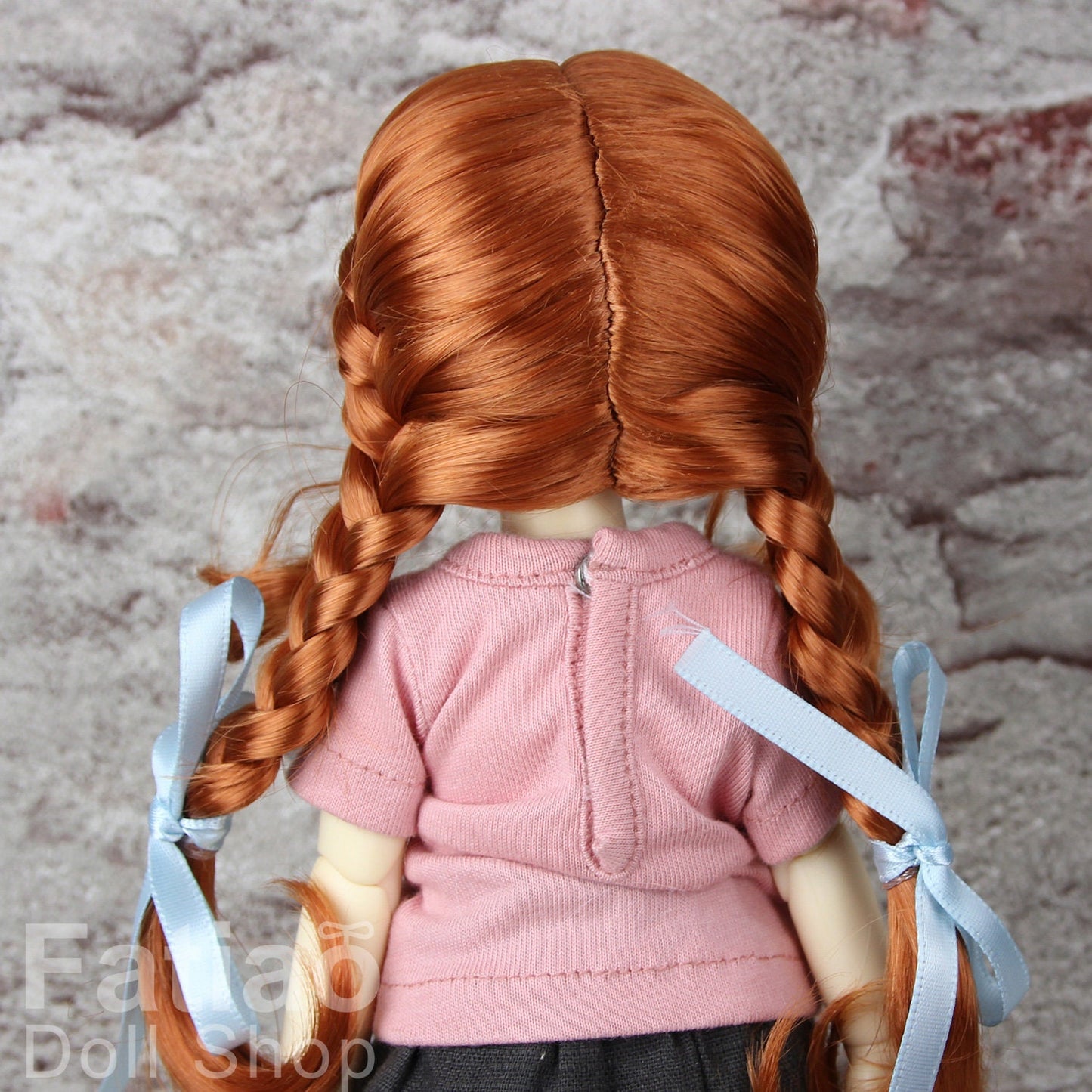 Fatiao - New Dolls Wig Dollfie Yo-SD 1/6 BJD 6-7" size - red orange