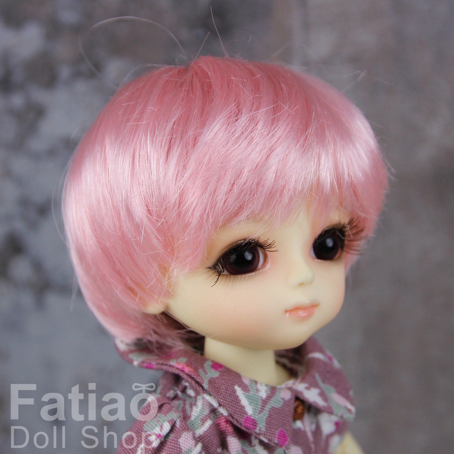 Fatiao - Dollfie Lati Yellow Pukifee 5-6" Angel Doll Wig Pink
