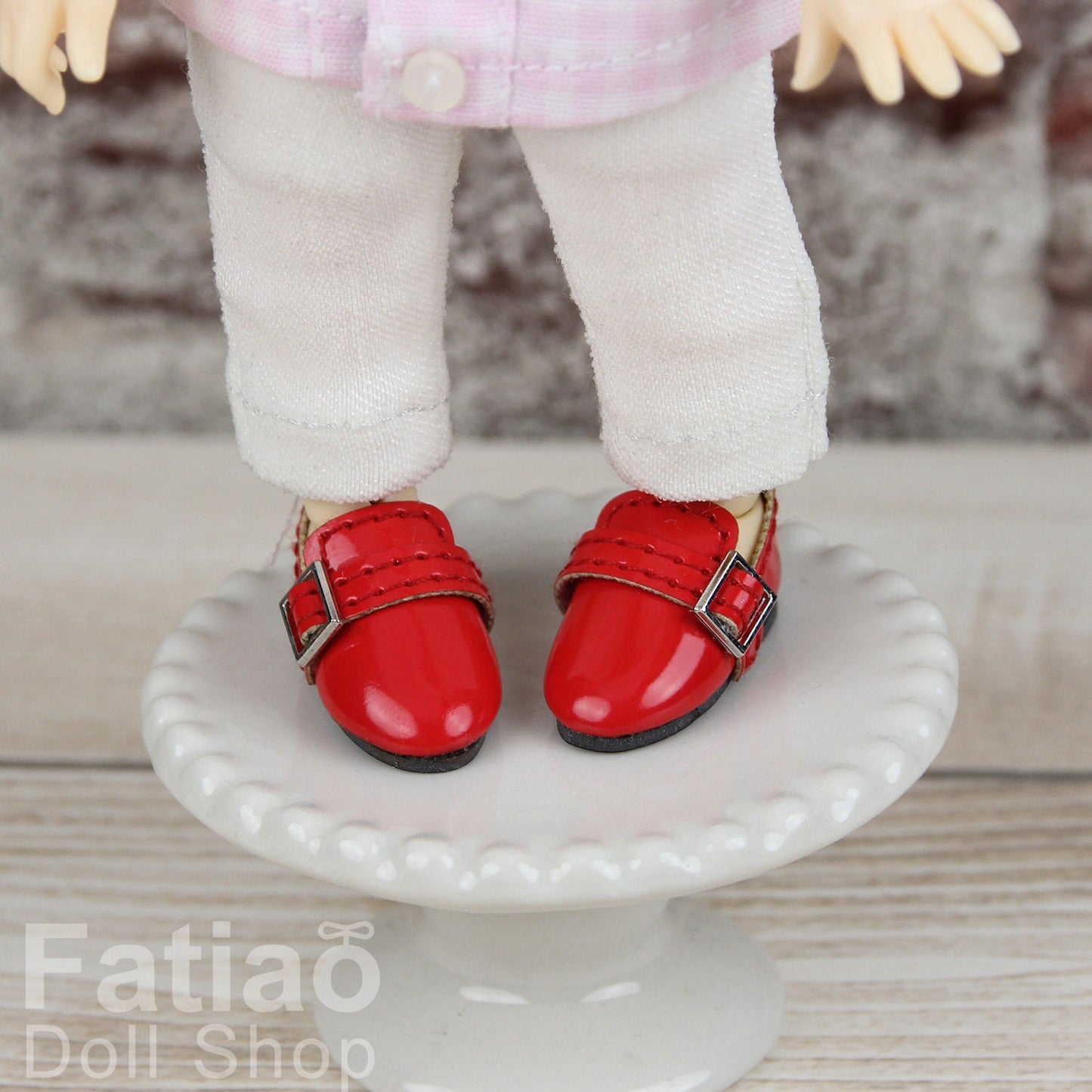 Fatiao - New Lati Yellow Pukifee BJD Doll Patent leather Shoes - Square button (Size 2.6cm)