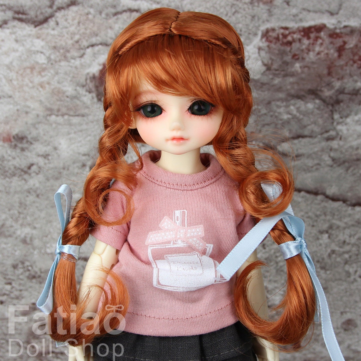 Fatiao - New Dolls Wig Dollfie Yo-SD 1/6 BJD 6-7" size - red orange
