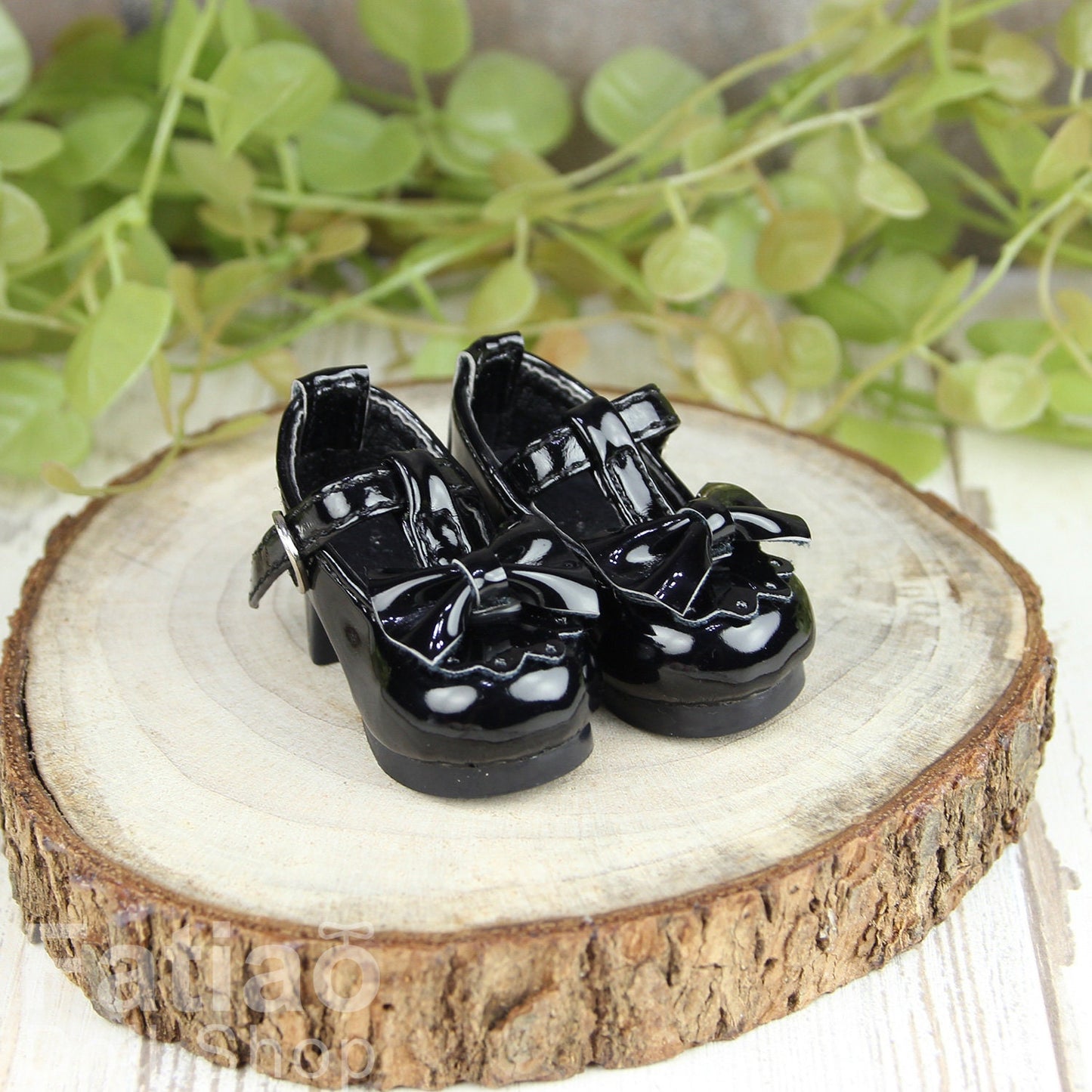 Fatiao - New Dollfie Yo-SD 1/6 BJD Doll High Heeled Shoes - Black (Size 4.5cm)