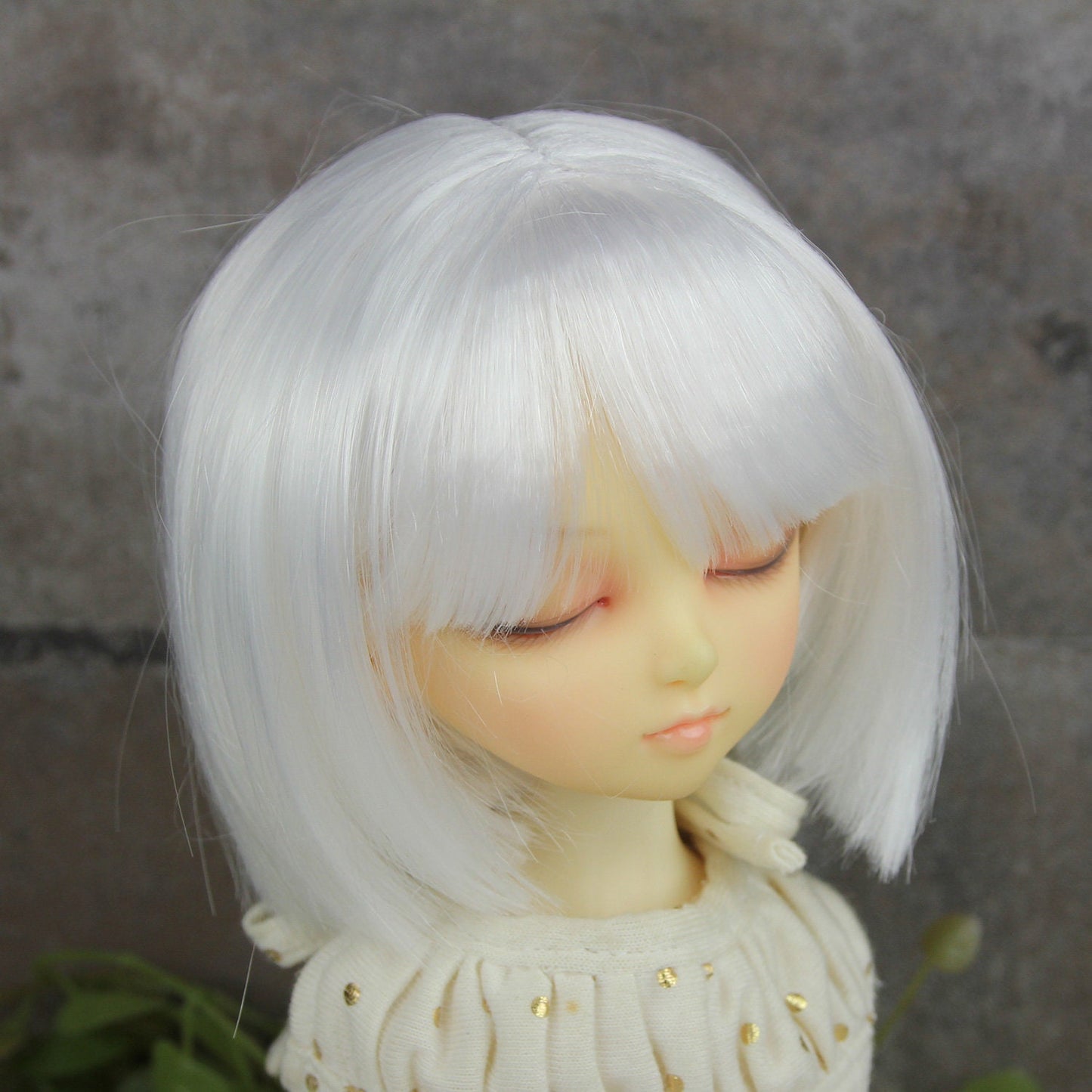 Fatiao - New Dollfie MSD Kaye Wiggs 1/4 BJD Size 7-8 inch Dolls Wig - white