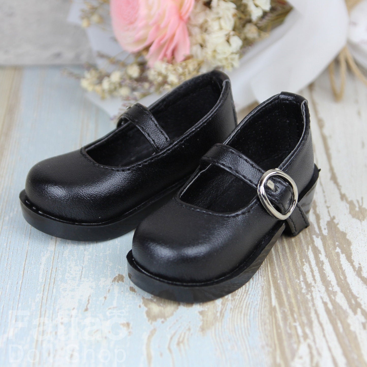 Fatiao - New 1/3 BJD Dollfie Dolls Mary Jane Shoes - Black (Size 6.5cm)