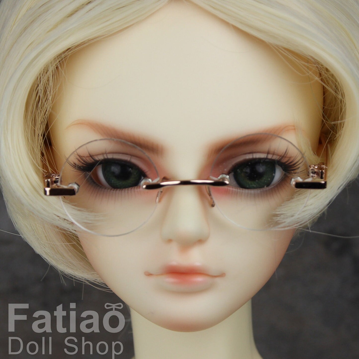 New fashion Rimless Frames Dolls Glasses fit 1/3 1/4 BJD SD MSD Super Dollfie - Gold