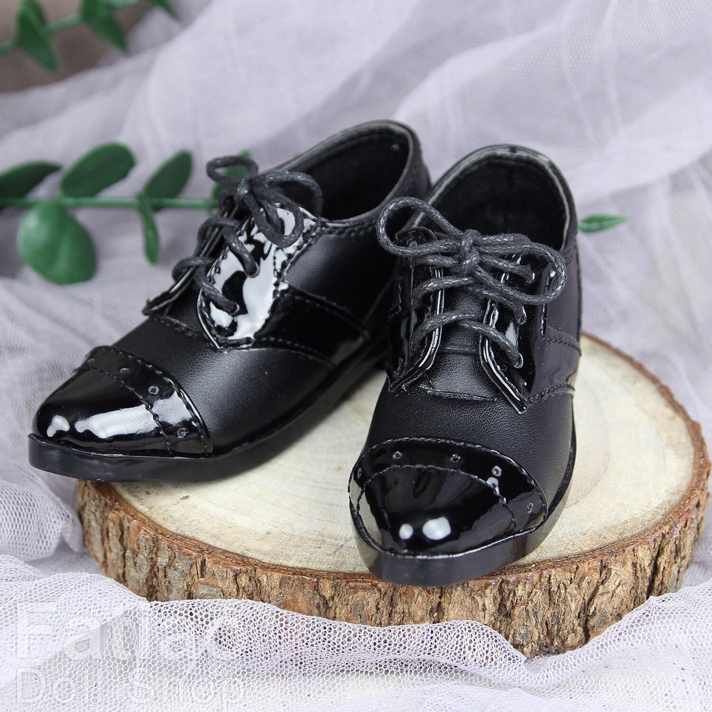 Fatiao - New 1/3 BJD Supper dollfie 13/17SD Boy Tip Leather Suit Shoes Black (Size 8.5cm)