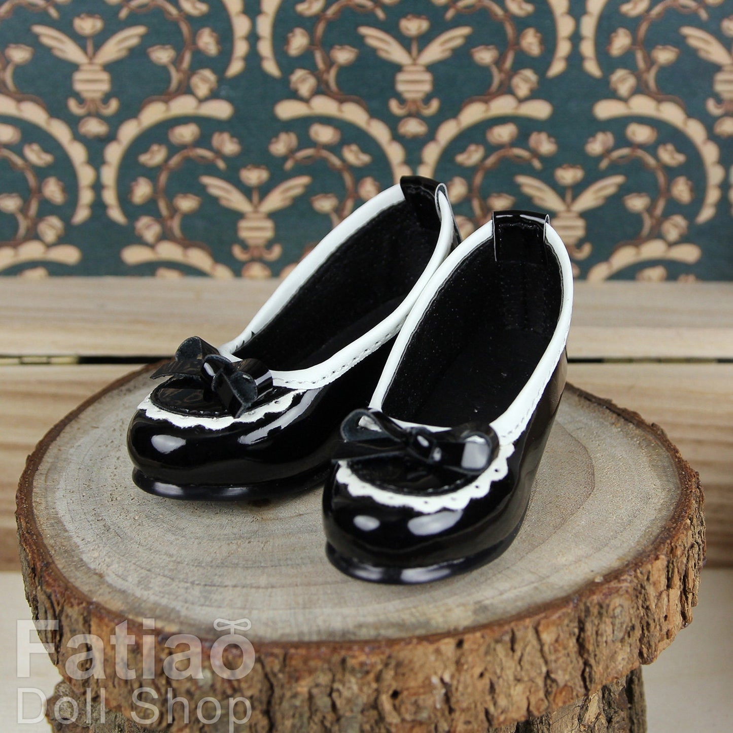 Fatiao - New 1/4 BJD MSD Dollfie Dolls Mary Jane Shoes - Black (Size 5.5cm)