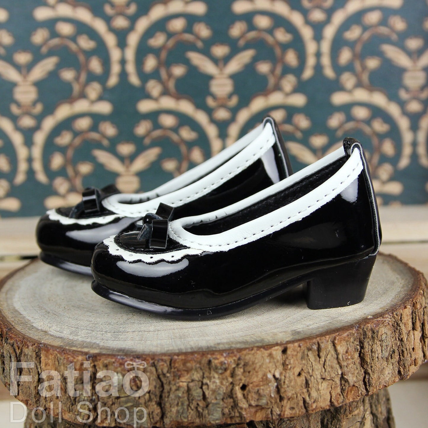 Fatiao - New 1/4 BJD MSD Dollfie Dolls Mary Jane Shoes - Black (Size 5.5cm)
