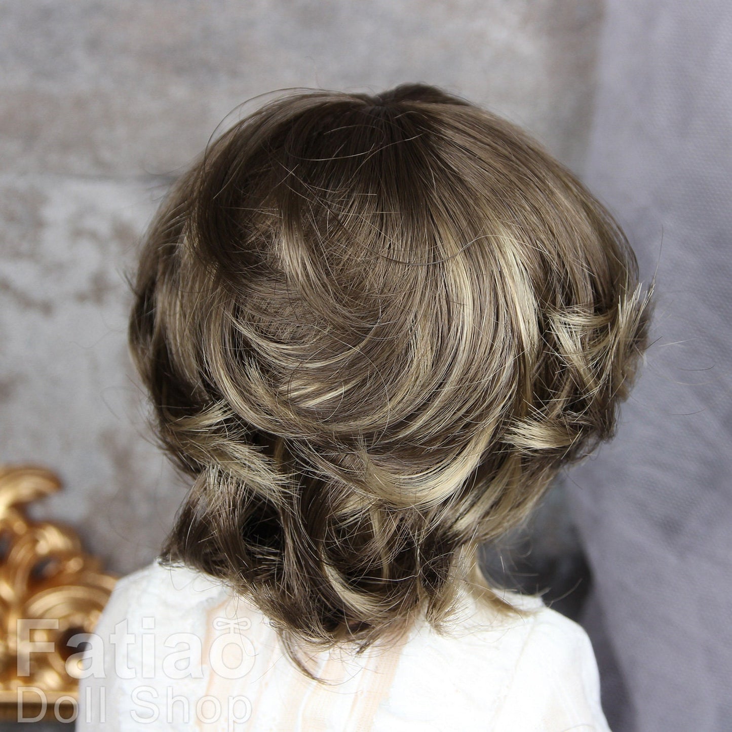 Fatiao - New Dollfie MSD Kaye Wiggs 1/4 BJD Size 7-8 inch - Latte & Brown Dolls Wig