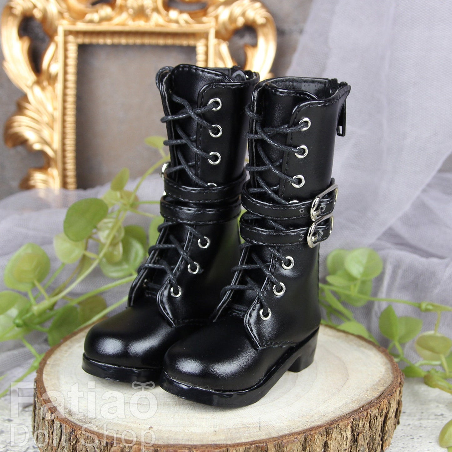 Fatiao - New 1/4 BJD MSD Dollfie Dolls Shoes Boots - Black (Size 5.5cm)