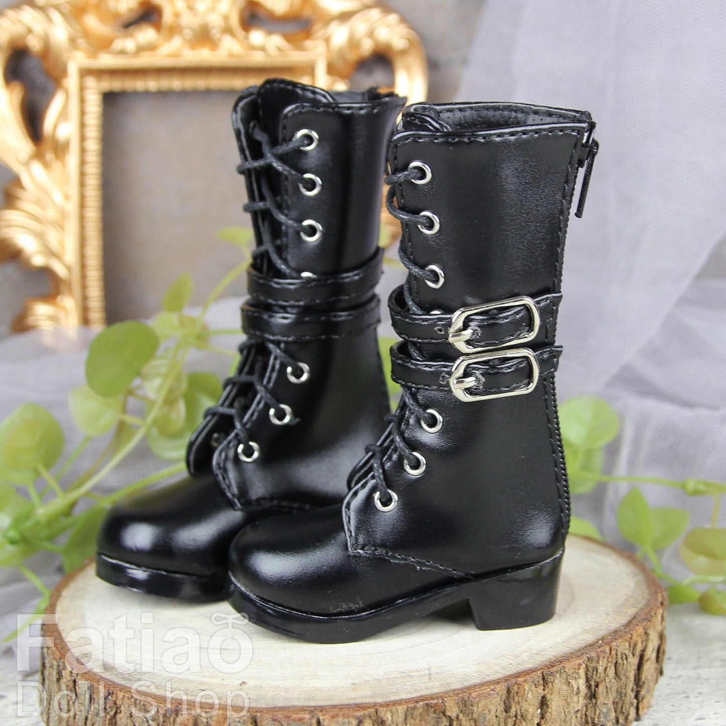 Fatiao - New 1/4 BJD MSD Dollfie Dolls Shoes Boots - Black (Size 5.5cm)