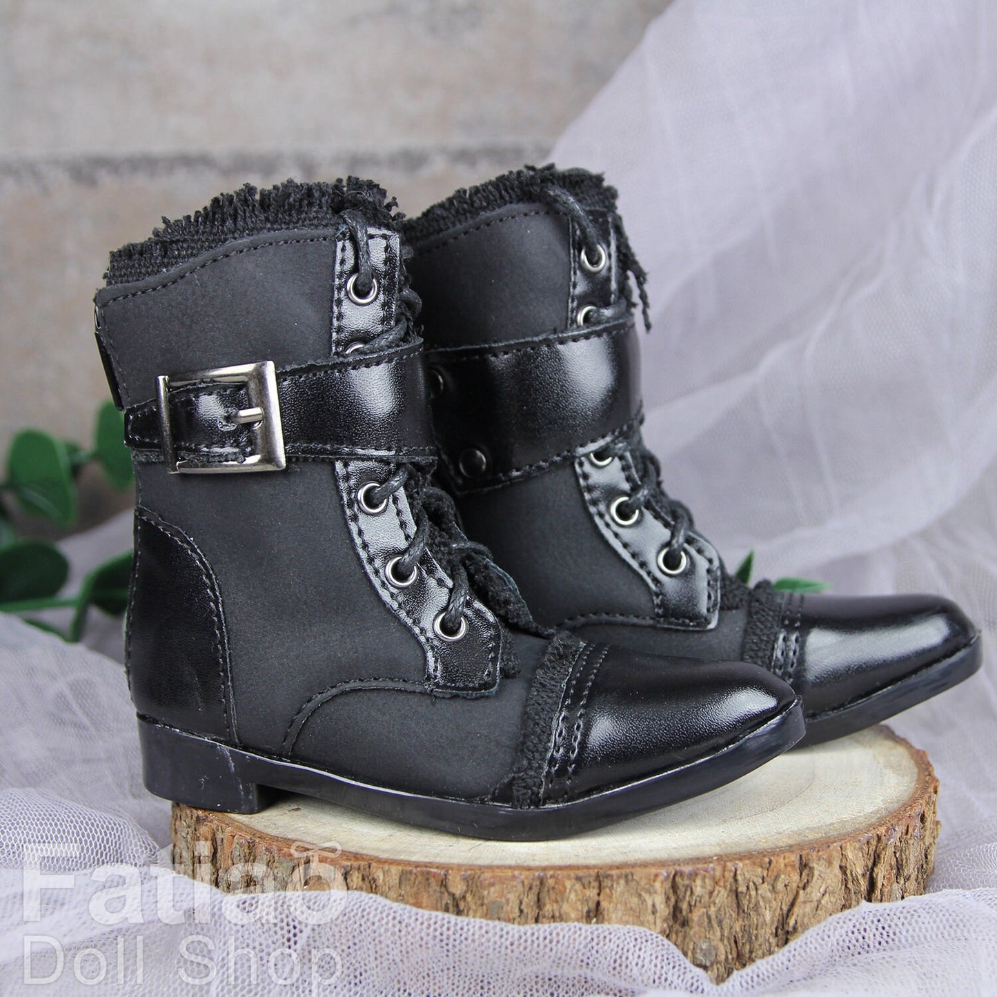 Fatiao - New 1/3 BJD Supper dollfie SD Cool Boots Dolls Shoes Black (Size 8.5cm)