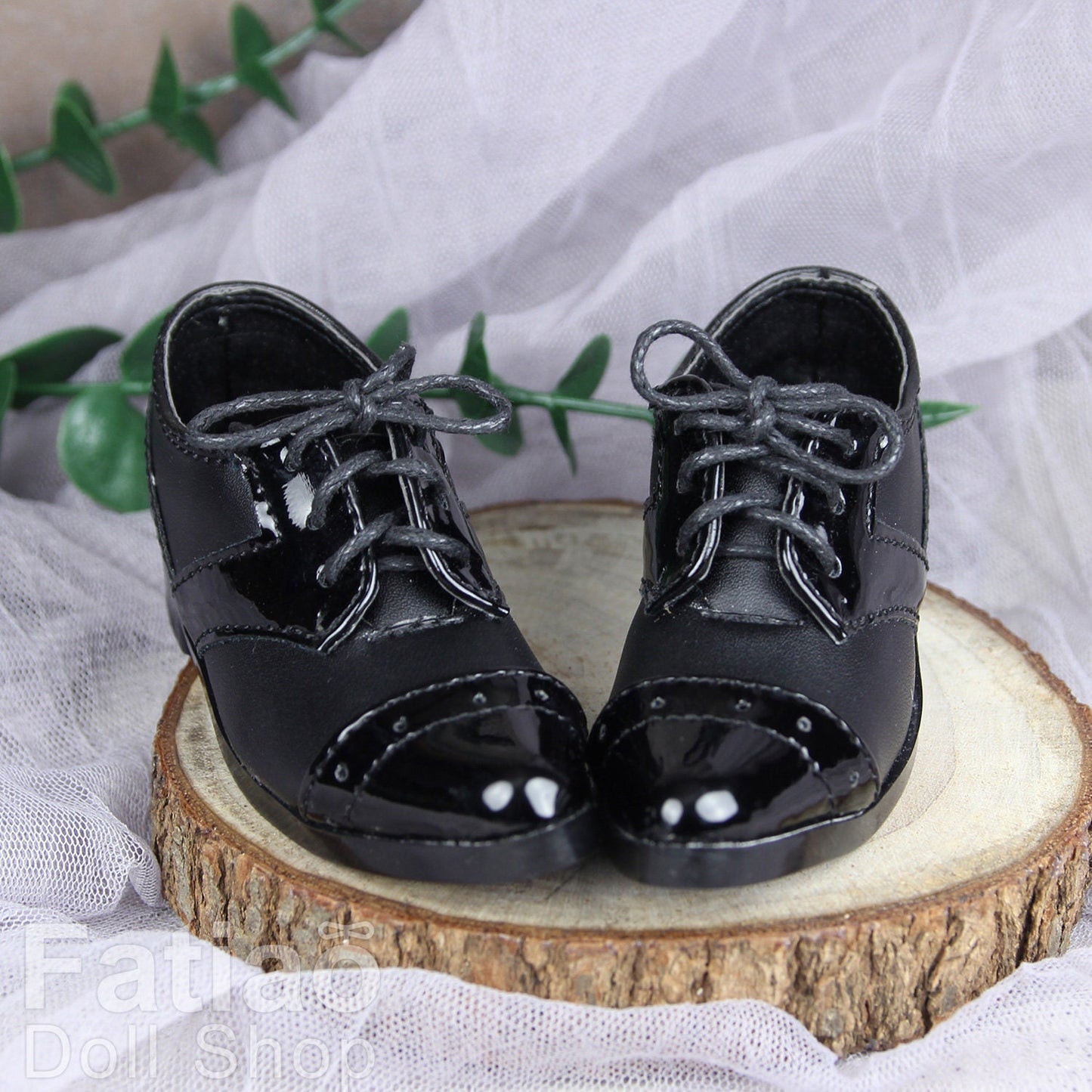 Fatiao - New 1/3 BJD Supper dollfie 13/17SD Boy Tip Leather Suit Shoes Black (Size 8.5cm)
