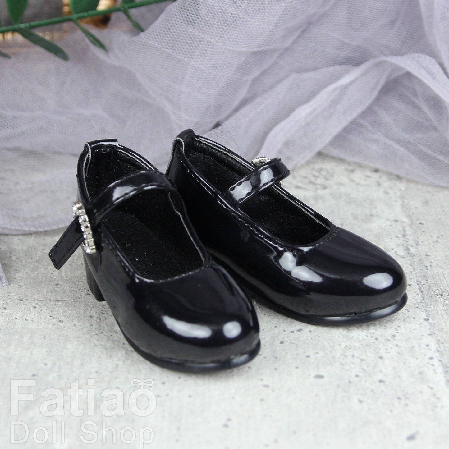 Fatiao - New 1/3 BJD Dollfie Dolls Mary Jane Shoes - Black (Size 6.5cm)