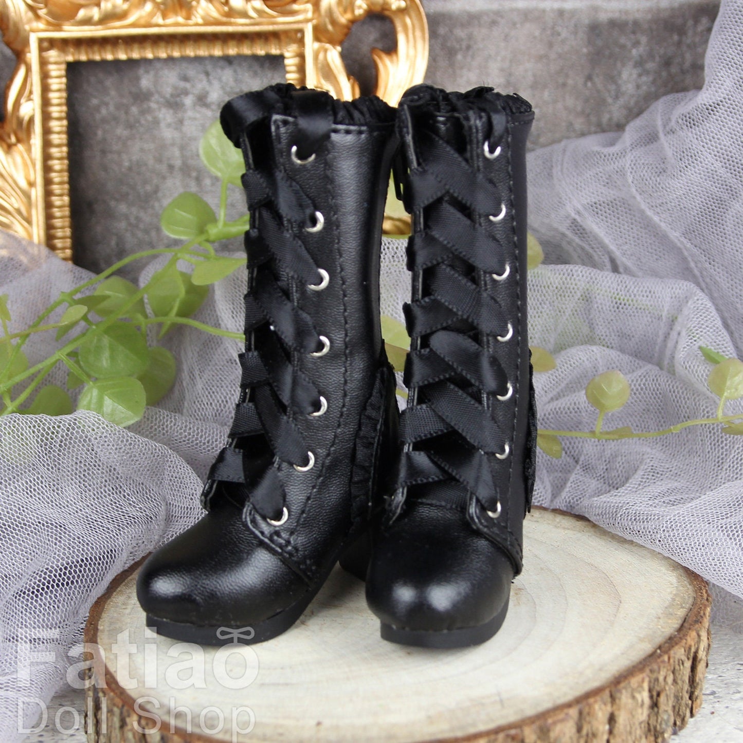 Fatiao - New 1/4 BJD MSD Dollfie Dolls Shoes high-heel boots - Black (Size 5.5cm)