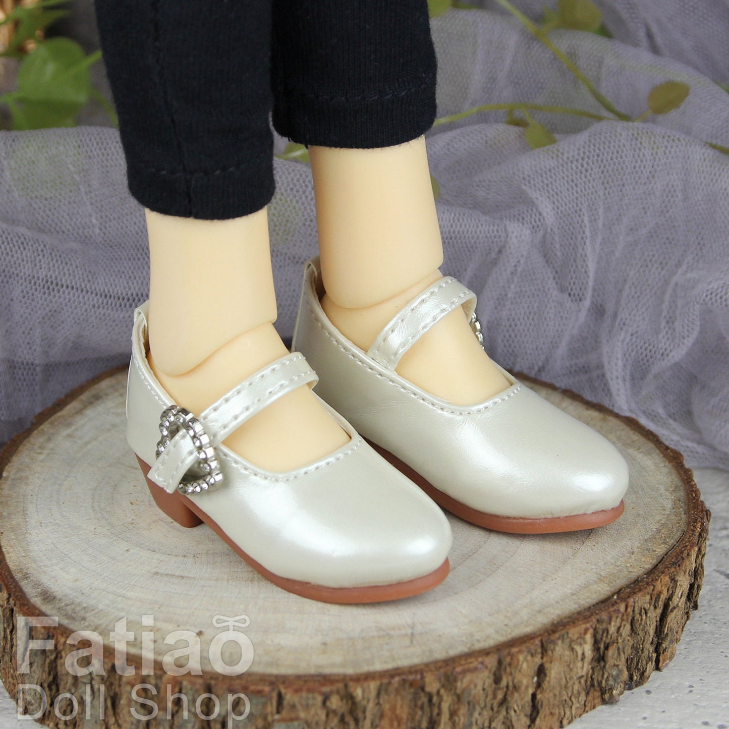 Fatiao - 1/4 BJD Mini Supper dollfie MSD Shoes - Beige (Size 5.5cm)