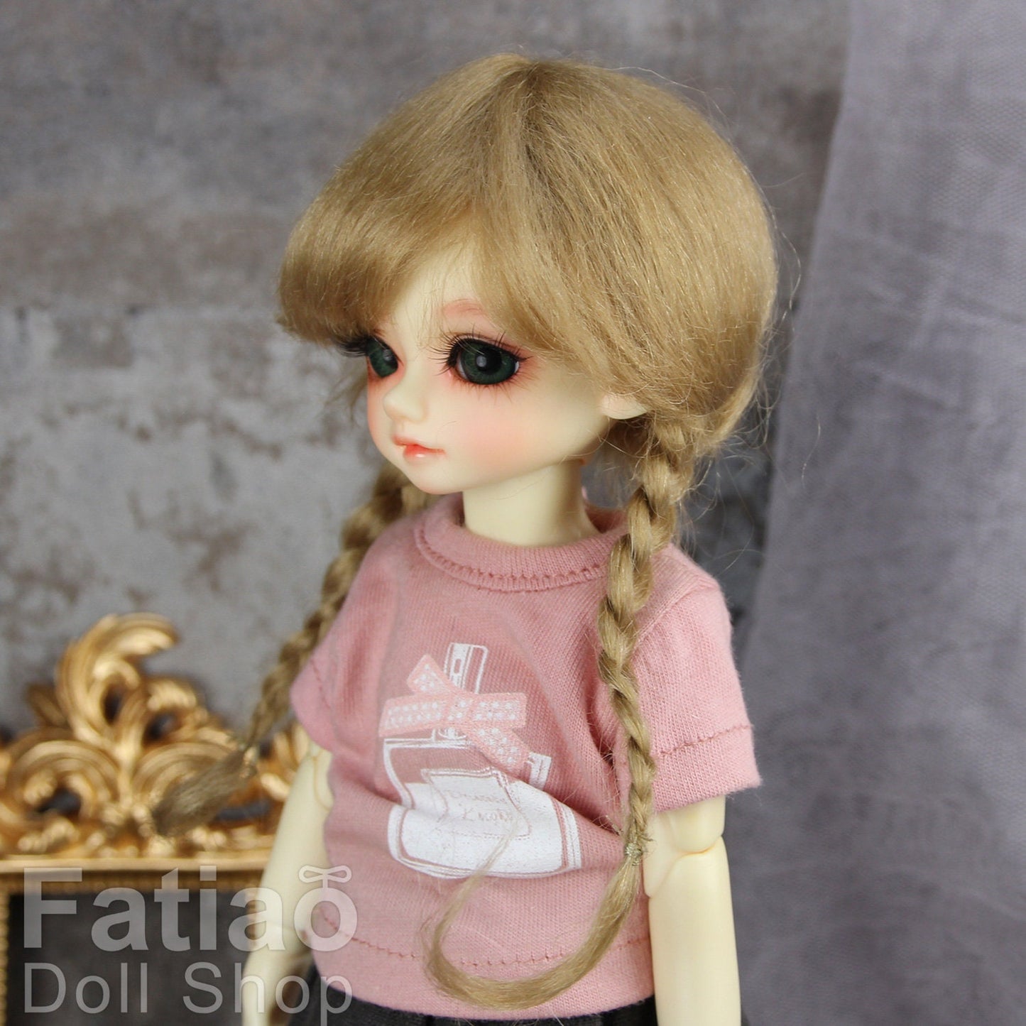 Fatiao - New Dollfie Yo-SD 1/6 BJD Mohair Dolls Wig 6-7 inch - Latte