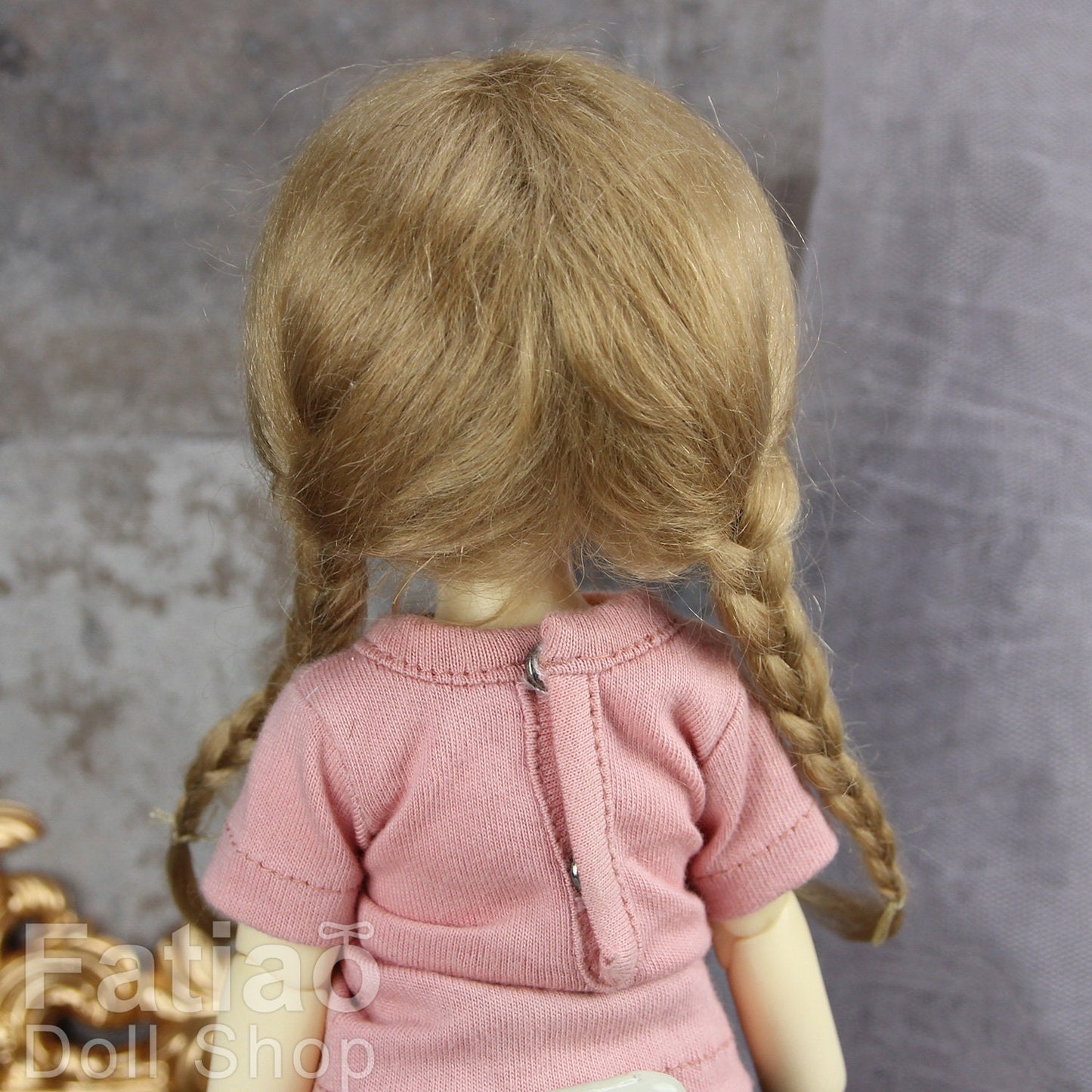 Fatiao - New Dollfie Yo-SD 1/6 BJD Mohair Dolls Wig 6-7 inch - Latte
