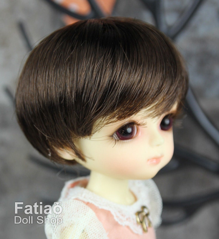 Fatiao - Dollfie Lati Yellow Pukifee 5-6" Doll Wig - Dark Brown