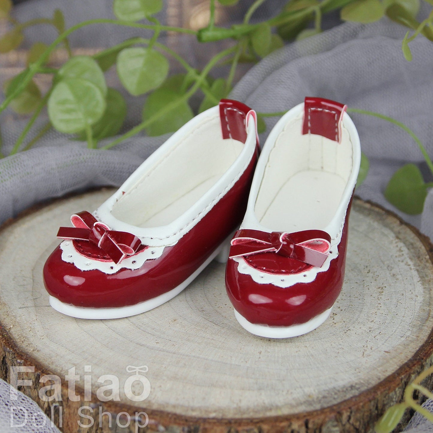 Fatiao - New 1/4 BJD MSD Dollfie Dolls Mary Jane Shoes - Red (Size 5.5cm)