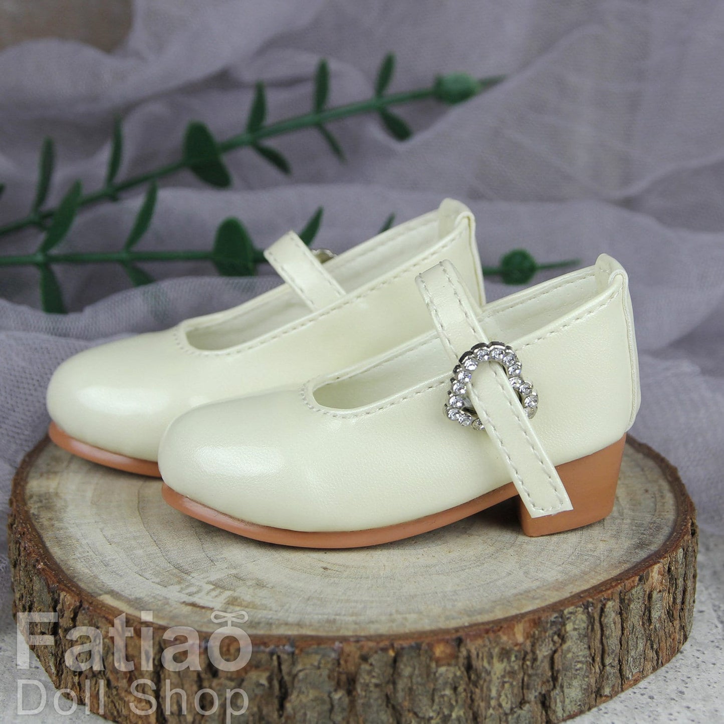 Fatiao - New 1/3 BJD Dollfie DD Dolls Mary Jane Shoes - Beige (Size 6.5cm)