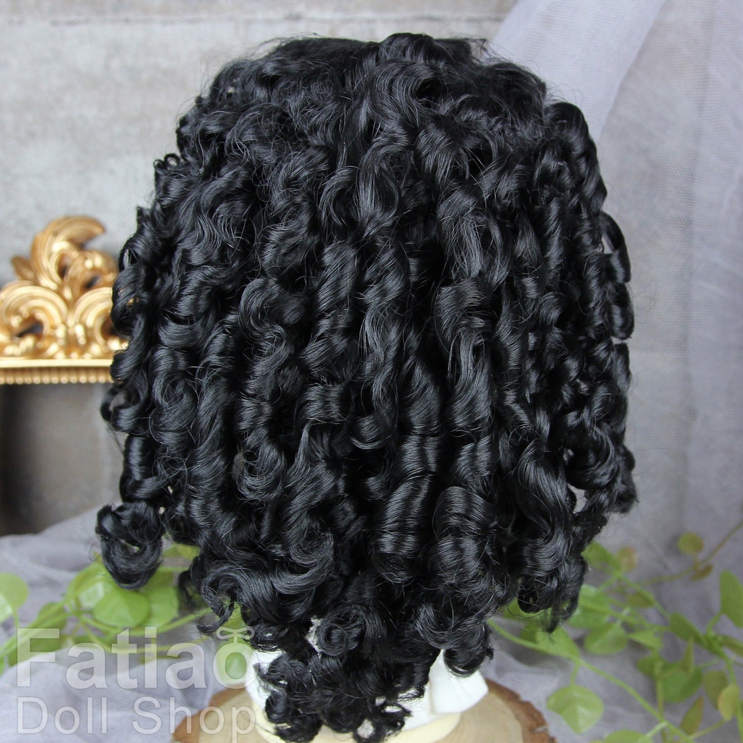Fatiao - New Dollfie MSD Kaye Wiggs little darling doll 1/4 BJD Size 7-8 inch Dolls Wig - Black Dolls Wig