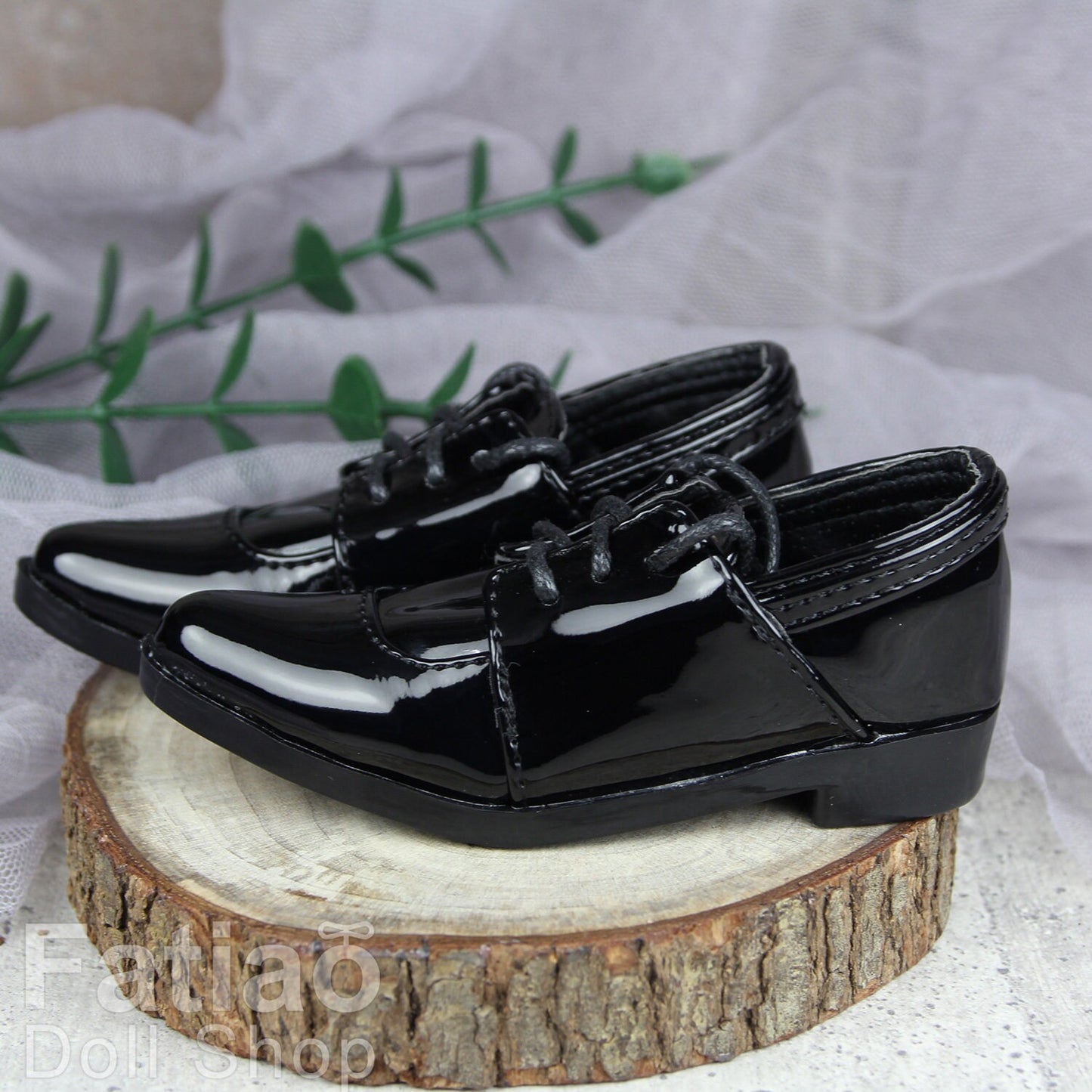 Fatiao - New 1/3 BJD Supper dollfie 13/17SD Boy Tip Leather Suit Shoes Black (Size 8.5cm)