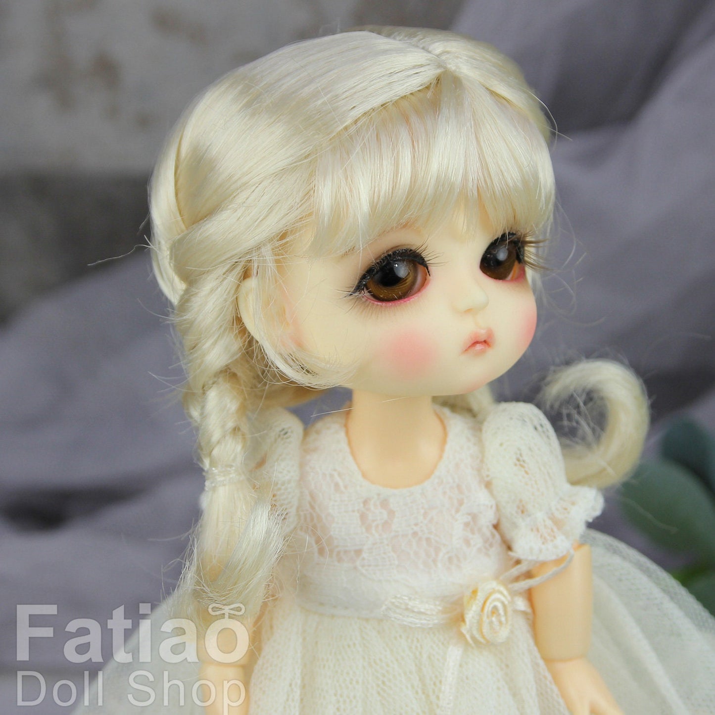 Fatiao - BJD Dollfie Lati Yellow Pukifee 5-6" Angel Doll Wig - Blonde