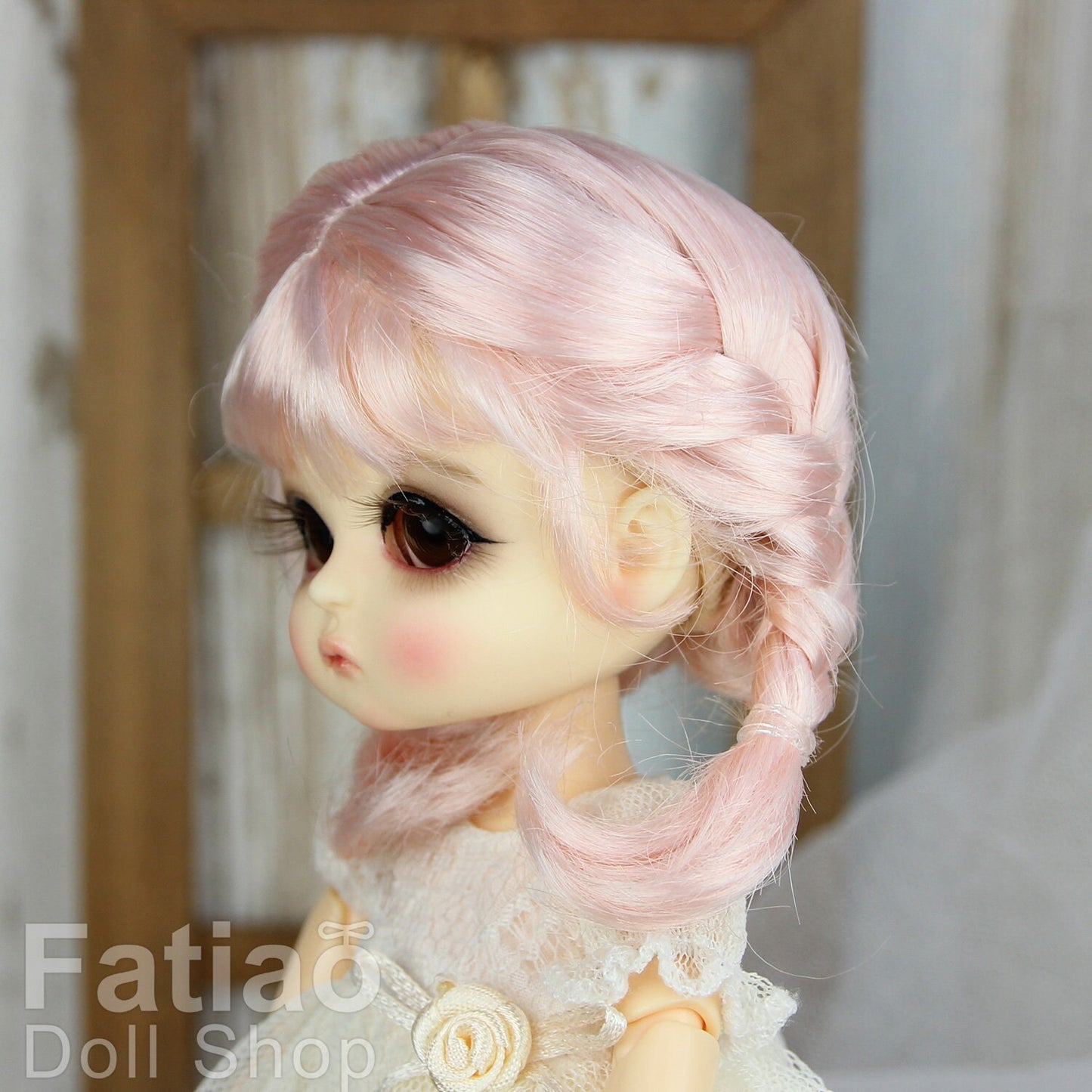 Fatiao - BJD Dollfie Lati Yellow Pukifee 5-6" Angel Doll Wig - Light Pink