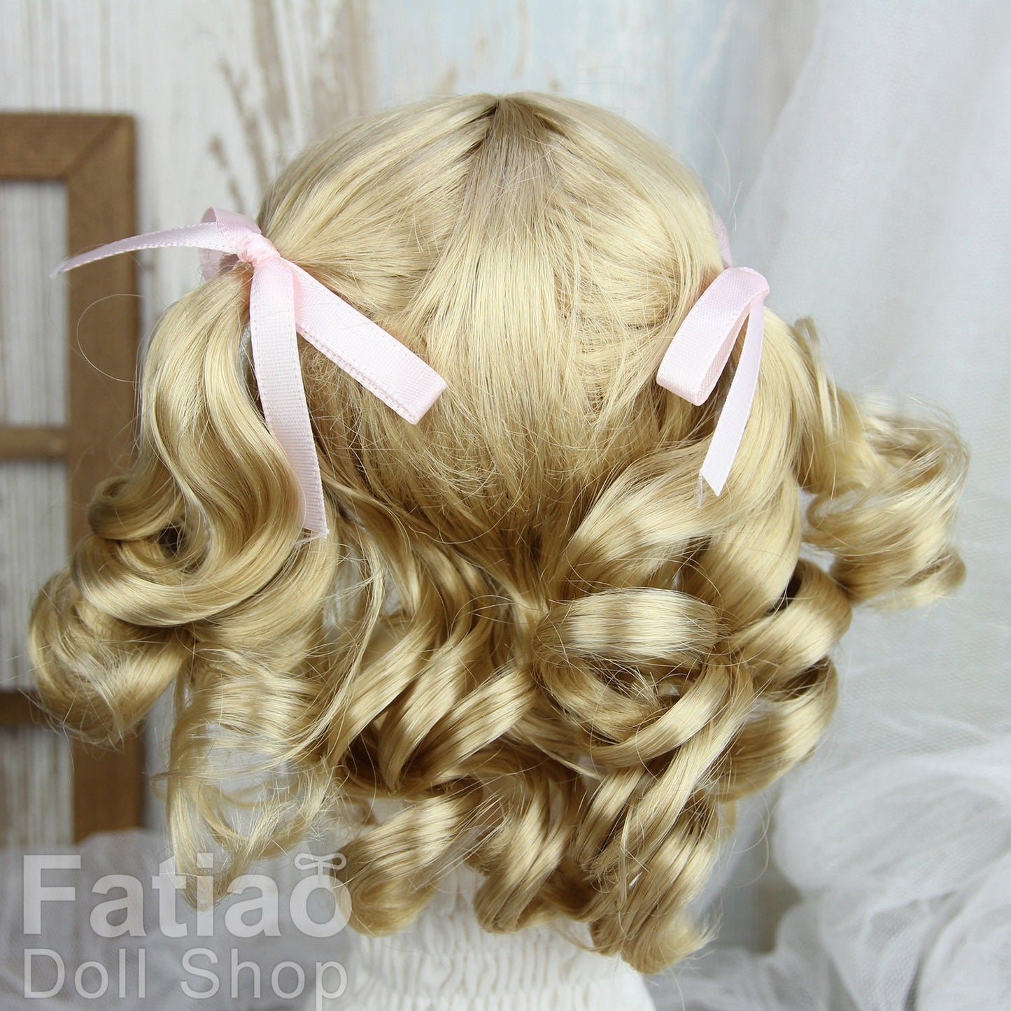 Fatiao - New Dollfie MSD Kaye Wiggs 1/4 BJD Size 7-8 inch - Cream gold Dolls Wig