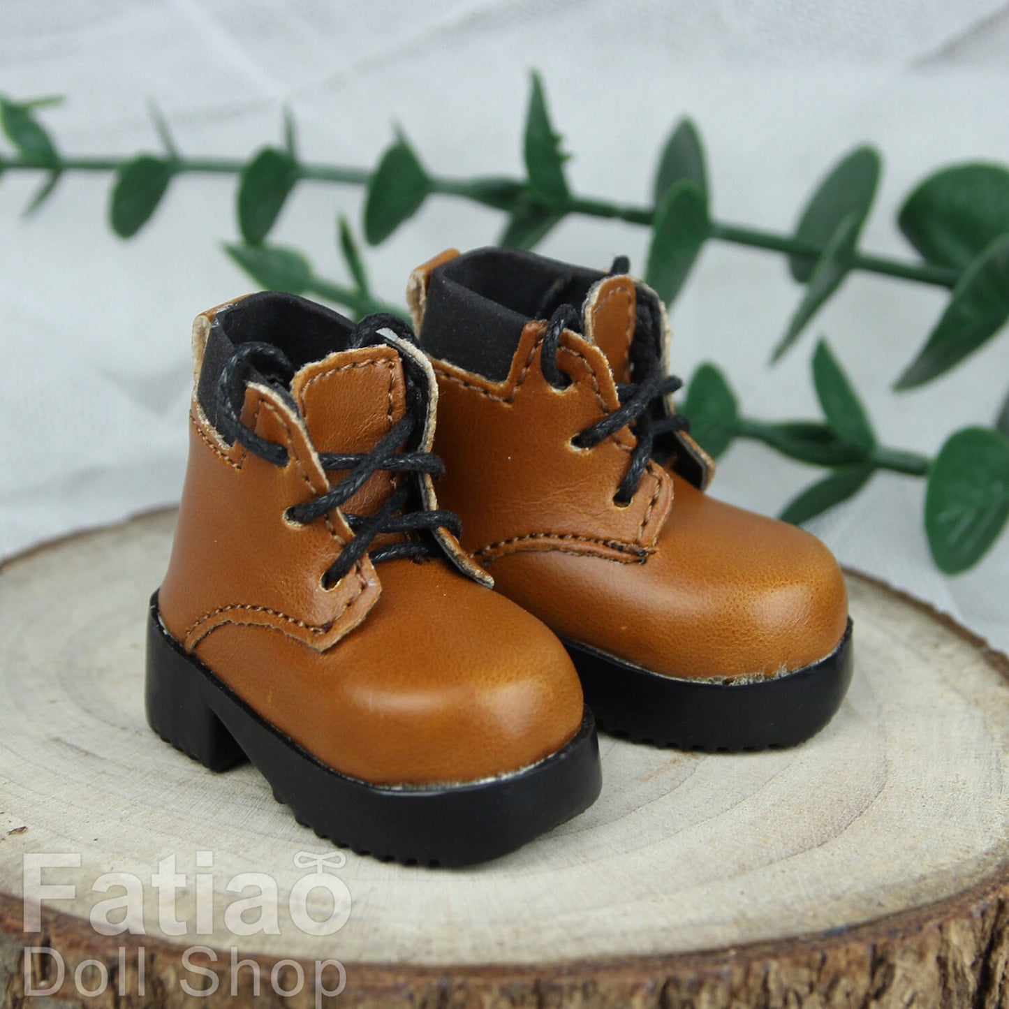 Fatiao - New Dollfie Yo-SD 1/6 BJD Doll Shoes Boots - Brown (Size 4.5cm)