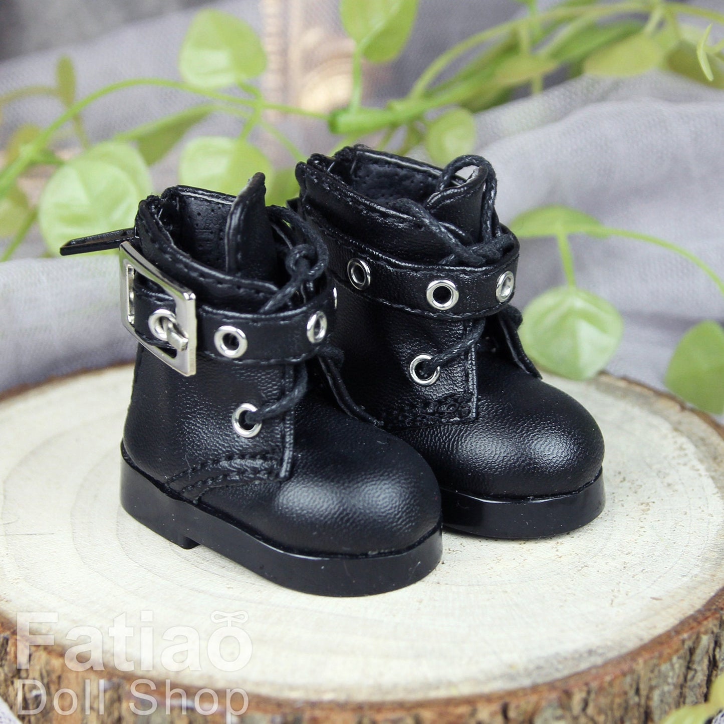 Fatiao - New Dollfie Yo-SD 1/6 BJD Doll Shoes Boots - Black / Brown (Size 4.5cm)