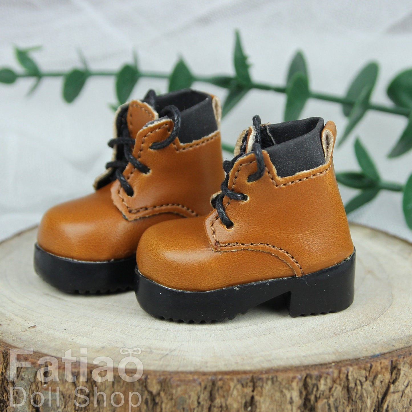 Fatiao - New Dollfie Yo-SD 1/6 BJD Doll Shoes Boots - Brown (Size 4.5cm)