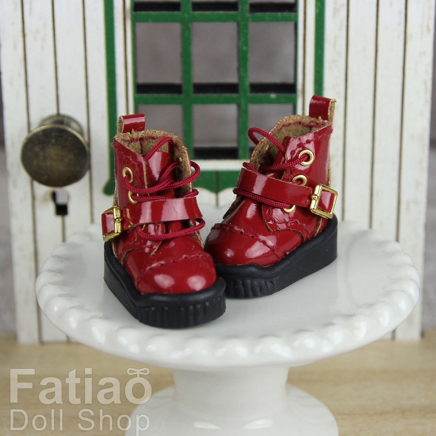 Fatiao - New Obitsu 11 OB11 1/12 BJD Nendoroid Blythe pullip doll Lace-up boots shoes
