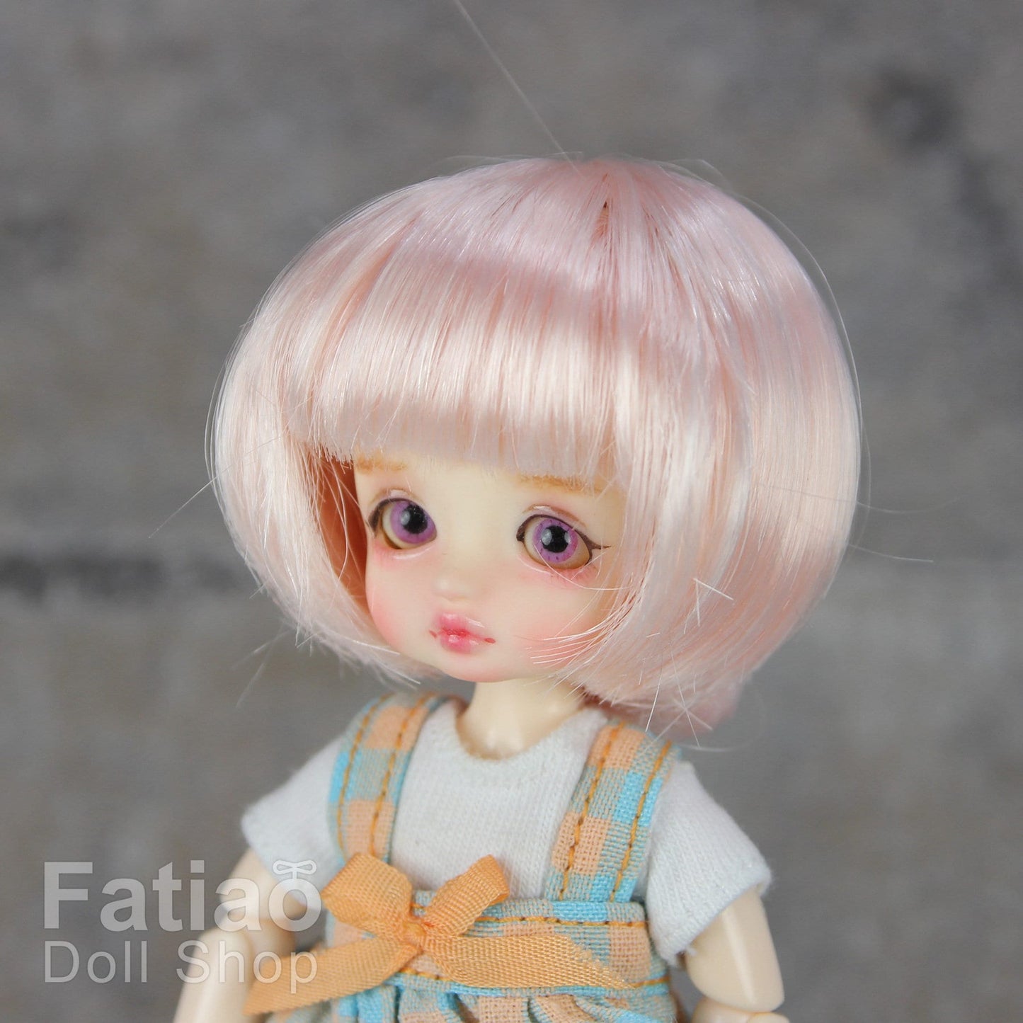 Fatiao - New BJD Dollfie pukipuki BF Pocket 3-4" Doll Wig - Light Pink