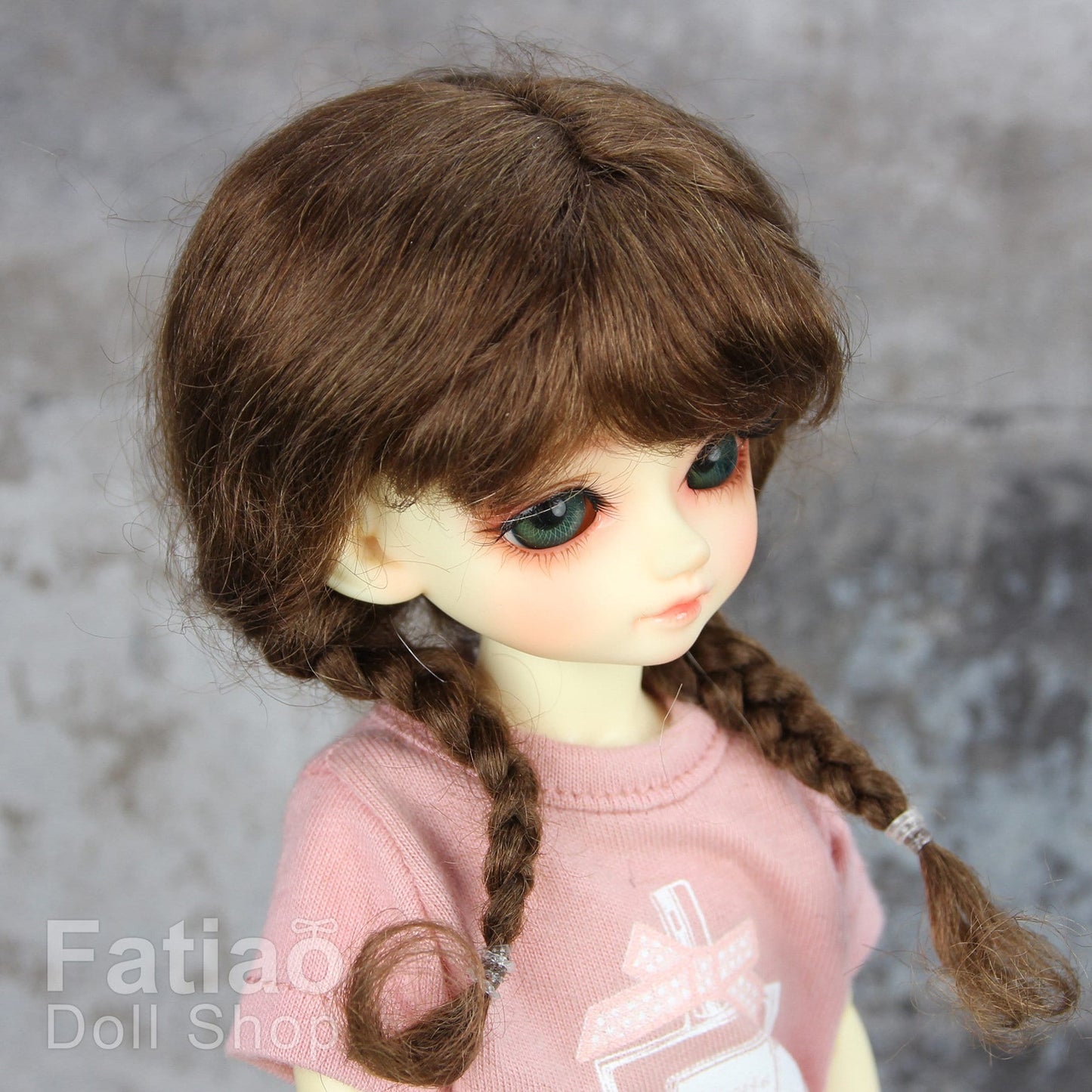 Fatiao - New Dollfie Yo-SD 1/6 BJD Mohair Dolls Wig 6-7 inch - Brown