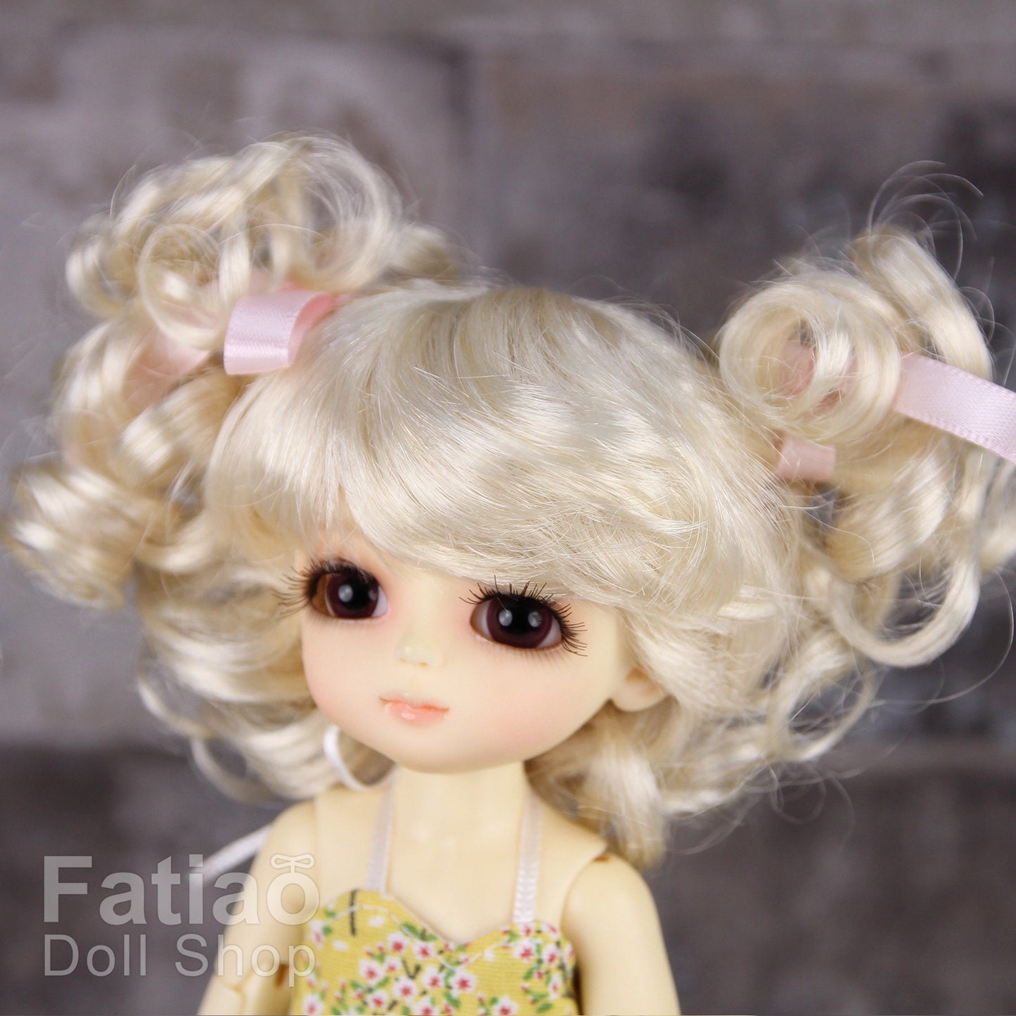 Fatiao - BJD Dollfie Lati Yellow Pukifee 5-6" Doll Wig Blonde