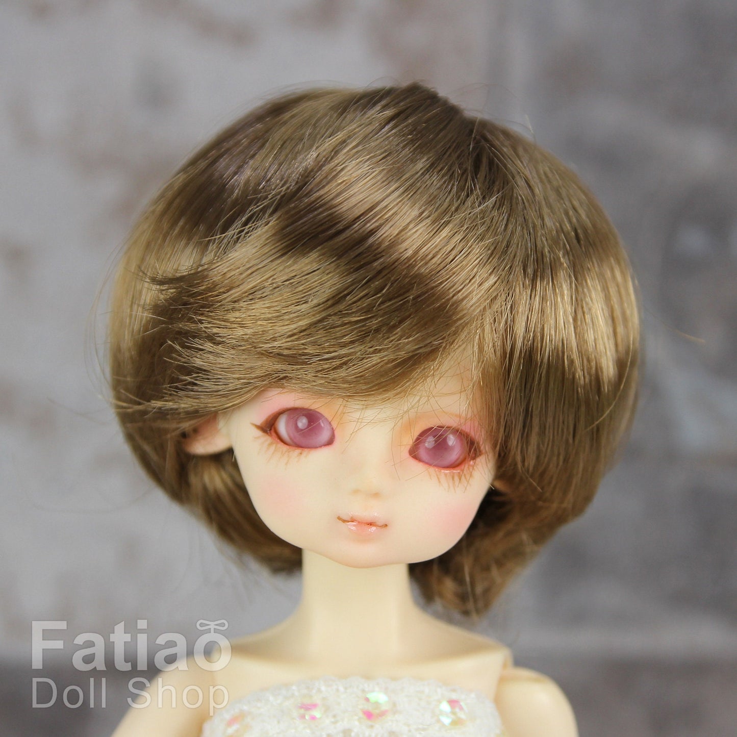Fatiao - New Dollfie little pullip DAL Nendoroid BJD Dolls Wig - size 4-5 inch - Latte