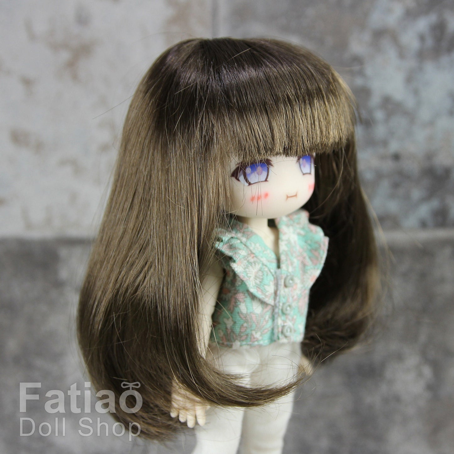 Fatiao - New Dollfie little pullip DAL Nendoroid BJD Dolls Wig - size 4-5" - umber