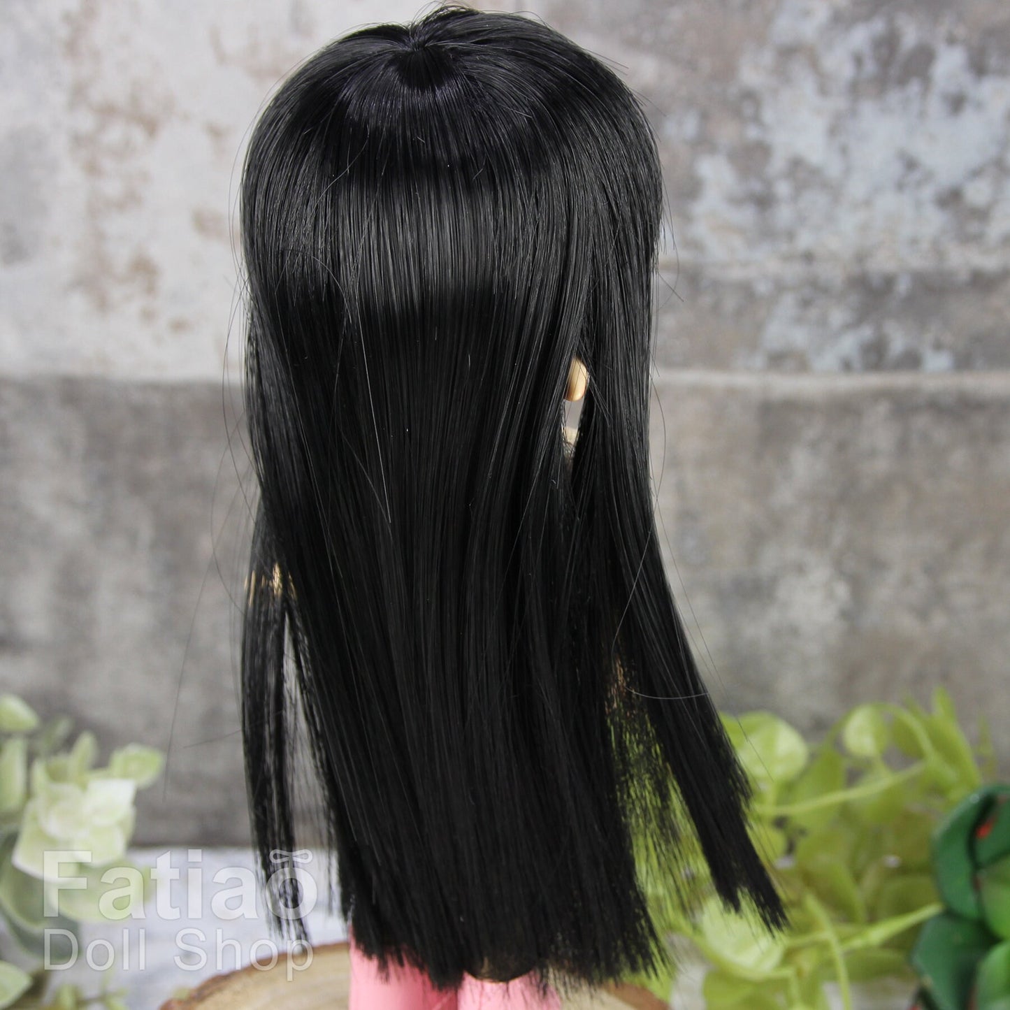 Fatiao - Dollfie Lati Yellow Pukifee 5-6" straight long hair Doll Wig - Black