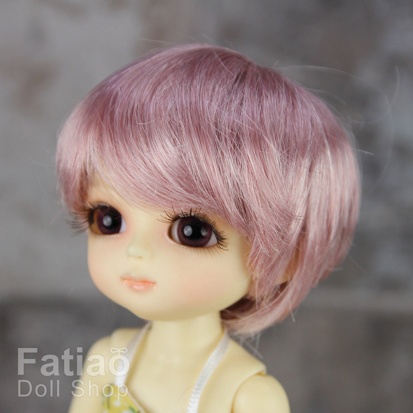 Fatiao - Dollfie Lati Yellow Pukifee 5-6" Doll Wig - Old Rose