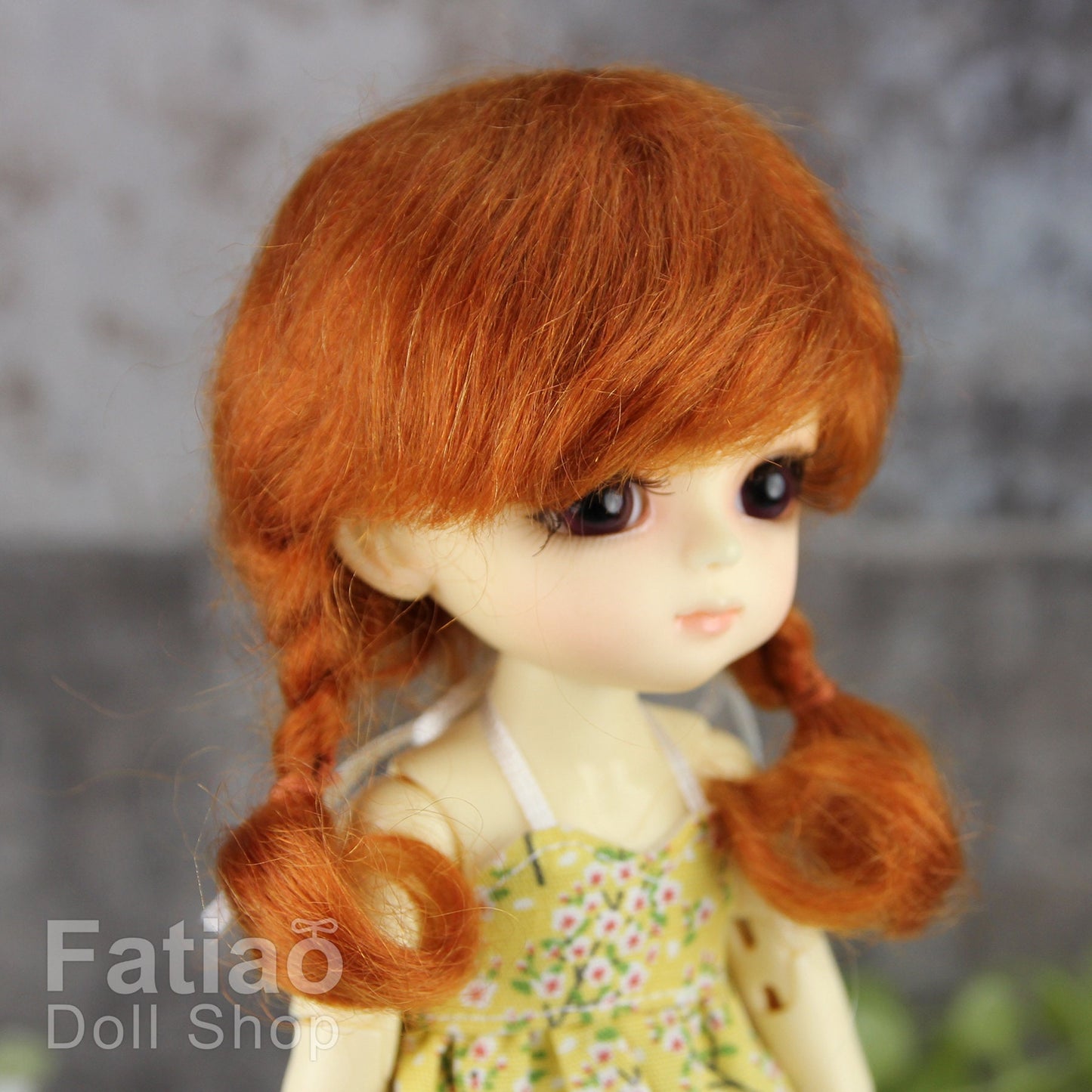 Fatiao - BJD Dollfie Lati Yellow Pukifee 5-6 inch Mohair Doll Wig - Carrot
