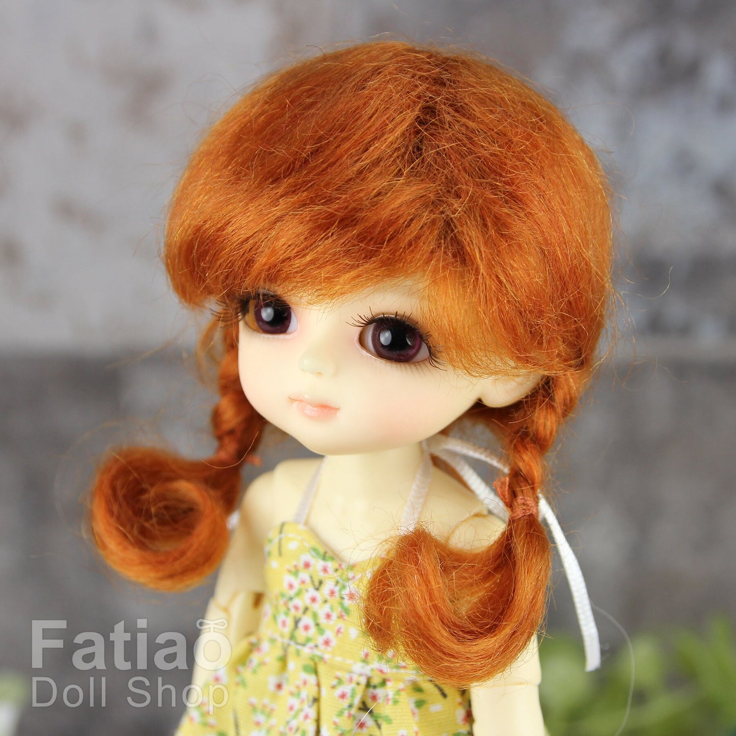 Fatiao - BJD Dollfie Lati Yellow Pukifee 5-6 inch Mohair Doll Wig - Carrot