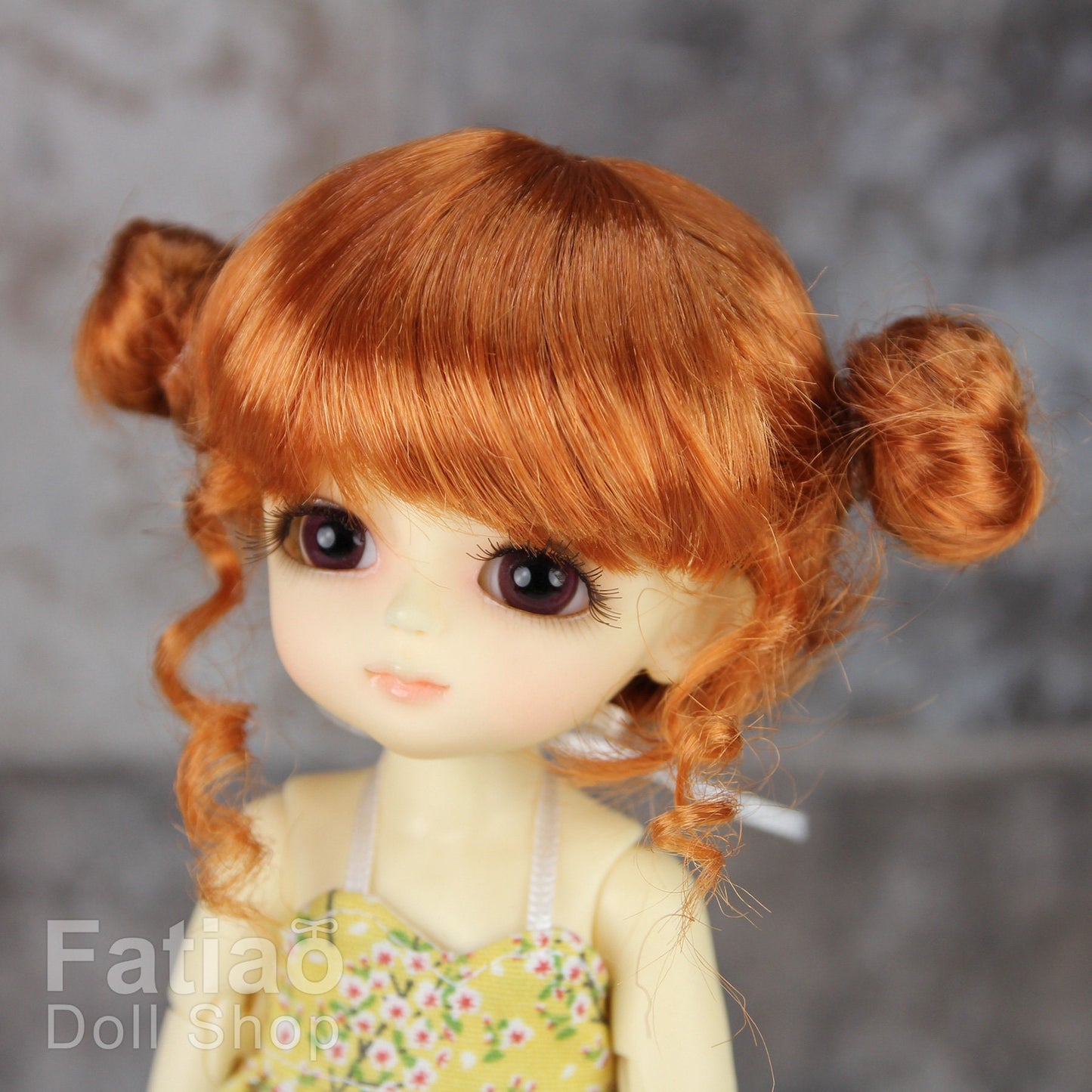 Fatiao - BJD Dollfie Lati Yellow Pukifee 5-6" Angel Doll Wig - reddish orange