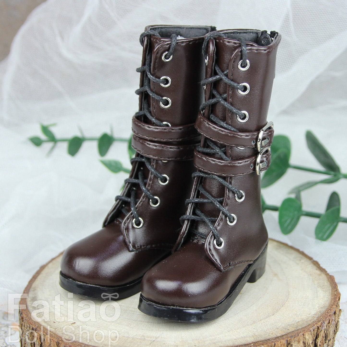 Fatiao - New 1/4 BJD MSD Dollfie Dolls Shoes Boots - Dark Brown (Size 5.5cm)