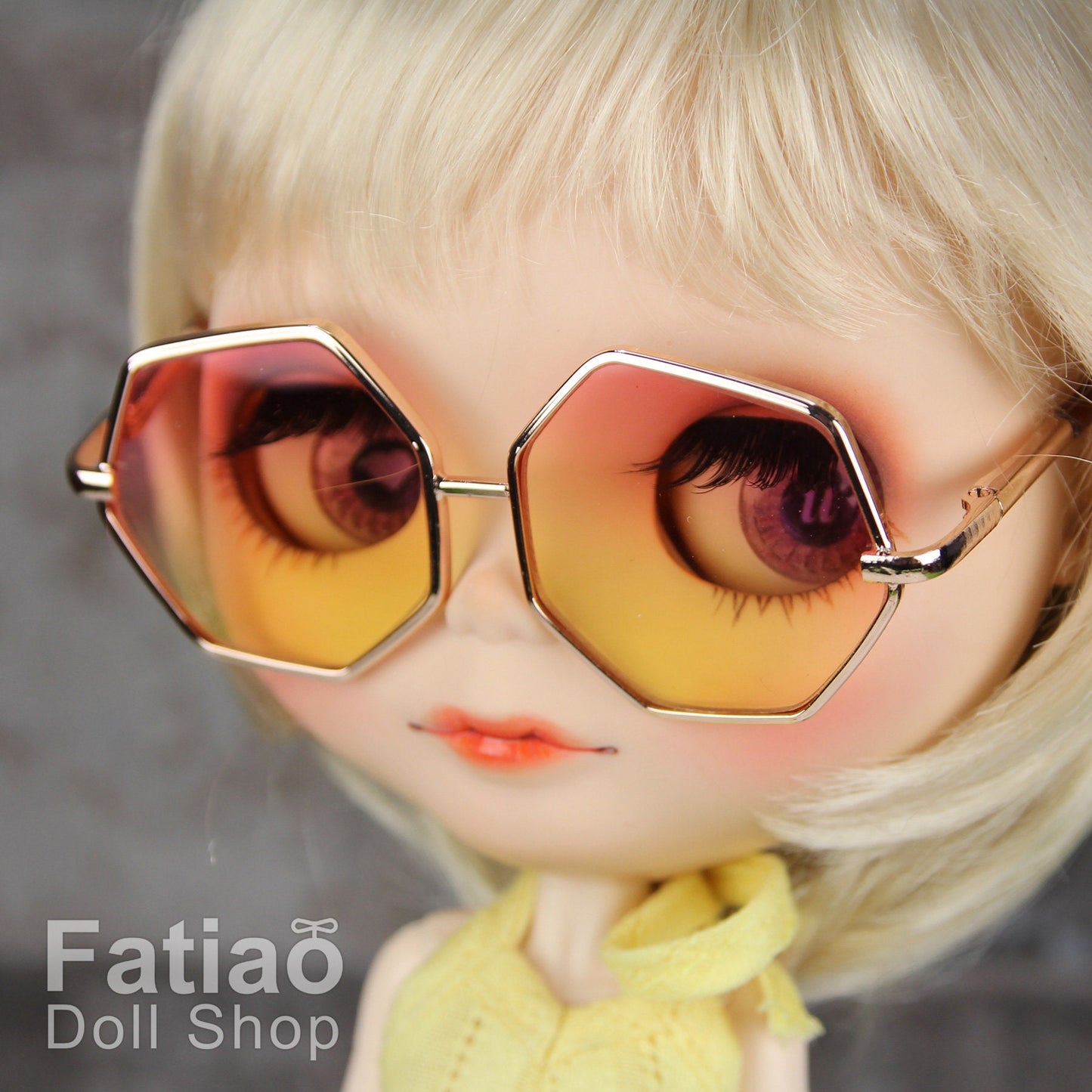 New Dolls fashion Sunglasses Glasses fit Blythe - Polygon gradient color