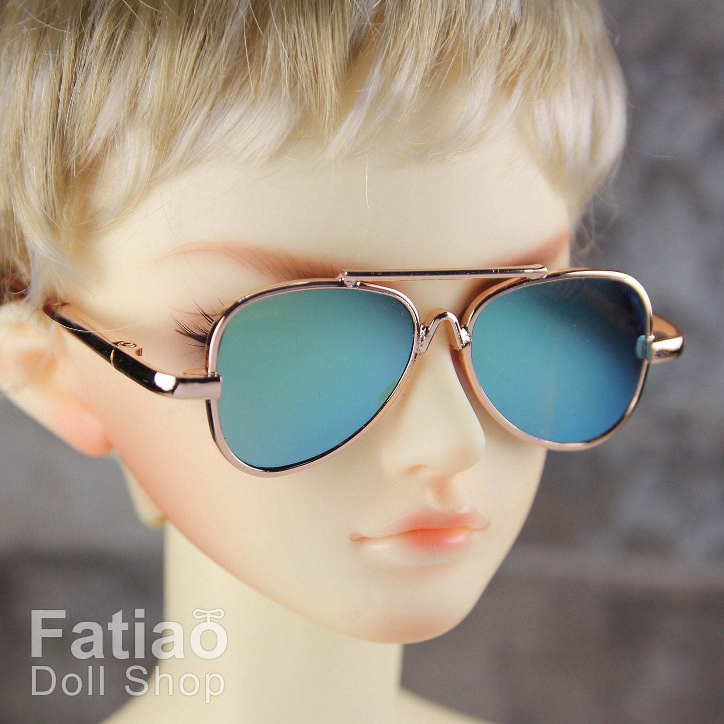 New fashion Rimless Frames Dolls Sun Glasses fit 1/3 BJD SD Super Dollfie - Gold