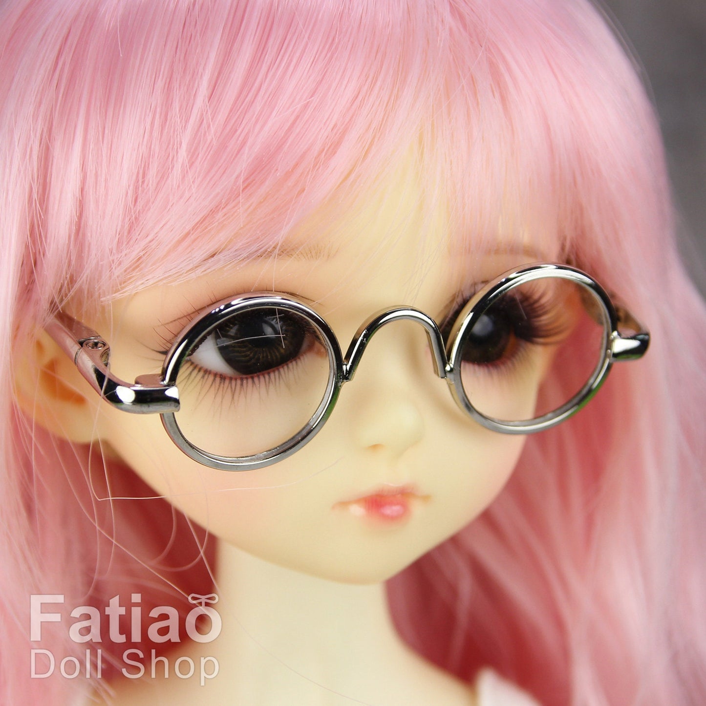 New fashion Dolls Round frame glasses fit 1/4 BJD MSD mini Super Dollfie - Silver