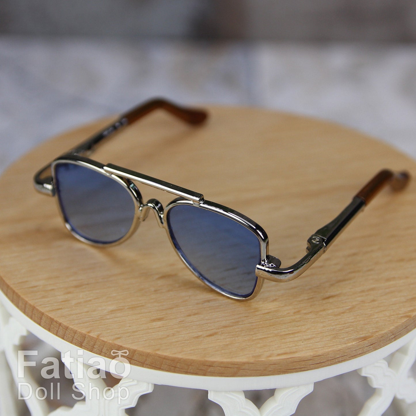 New fashion Dolls Round frame glasses fit 1/4 BJD MSD mini Super Dollfie - Gold