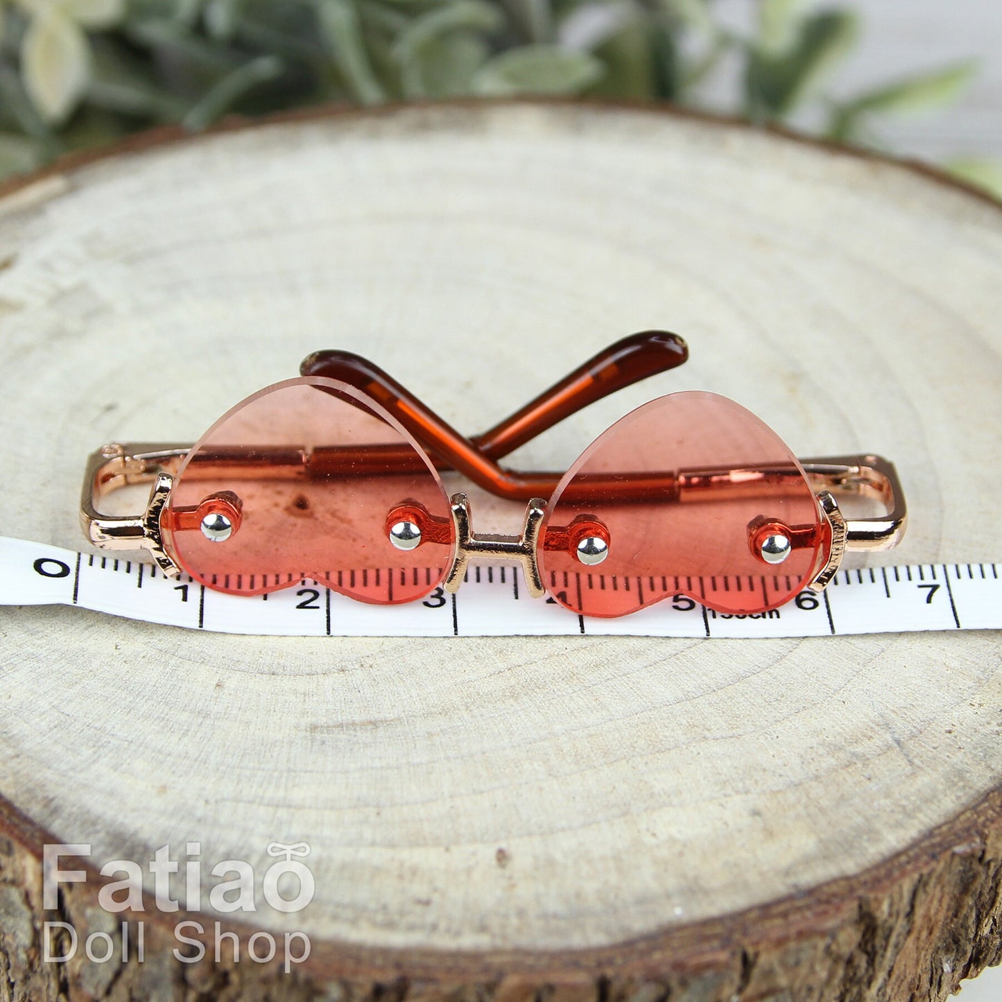 New fashion Rimless Frames Dolls Glasses fit 1/3 BJD SD Super Dollfie Red Heart