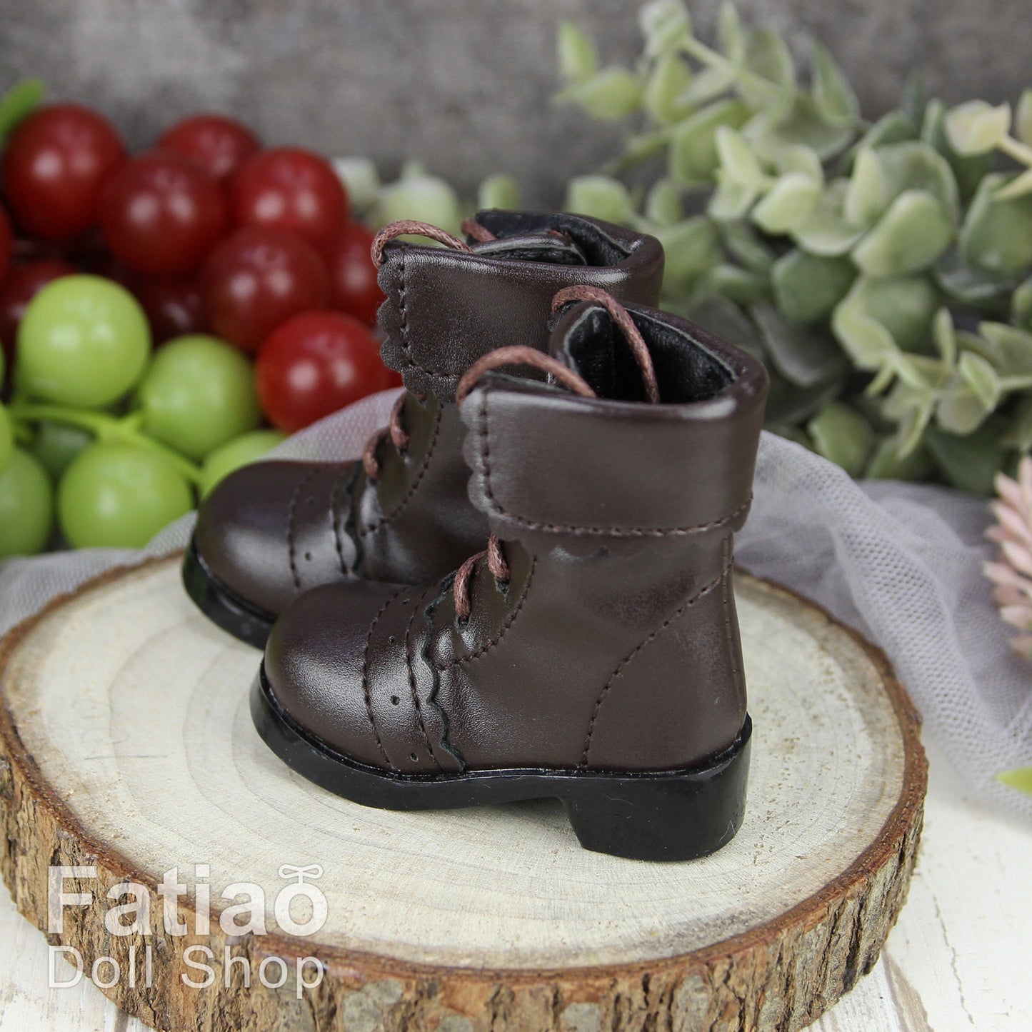 Fatiao - New 1/4 BJD MSD Dollfie Dolls Shoes Boots - Dark Brown (Size 5.5cm)